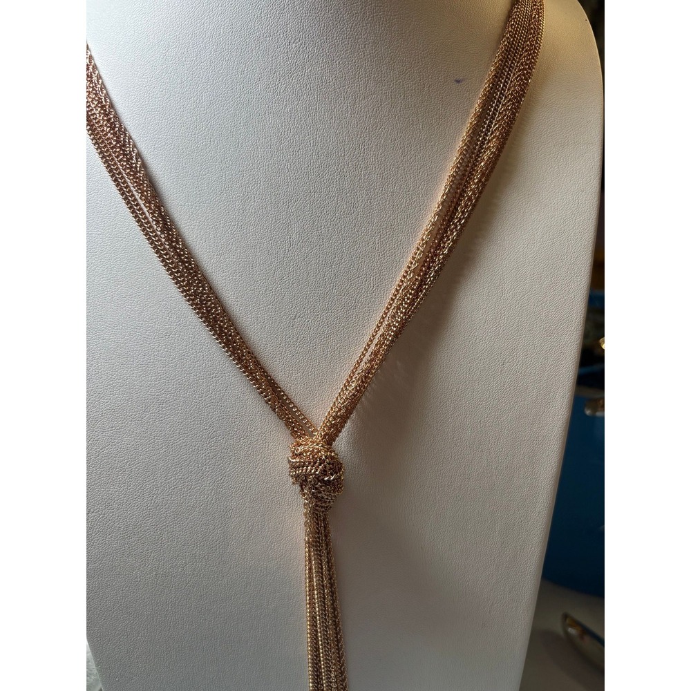 #15. Rose gold-tone multi-strand chain Necklace - Picture 3 of 7